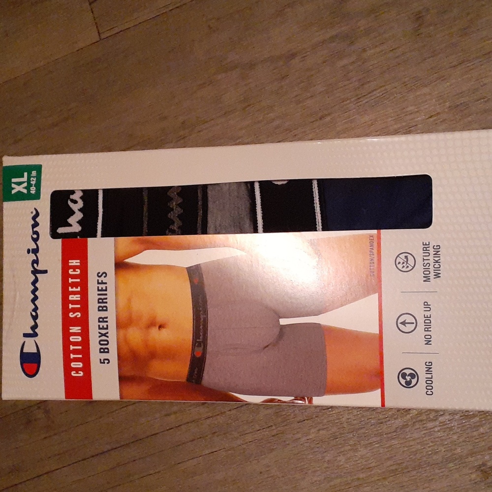 NWT Champion Cotton Stretch Boxer Briefs -5 Pack - Large, X-Large -Open Packages - Picture 4 of 6